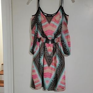 Bebe Geometric Print Dress - Size XXS